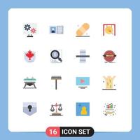 pack d'icônes vectorielles stock de 16 signes et symboles de ligne pour la sécurité chine info musique plâtre modifiable pack d'éléments de conception de vecteur créatif