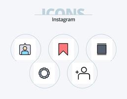 pack d'icônes remplies de ligne instagram 5 conception d'icônes. . logo. vidéo. Twitter. Instagram vecteur