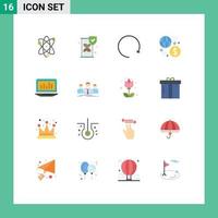 16 icônes créatives signes et symboles modernes de graphique transaction flèche échange d'argent pack modifiable d'éléments de conception de vecteur créatif