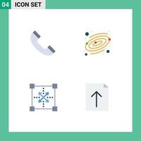 4 icônes plates vectorielles thématiques et symboles modifiables de programmation d'appels astronomie codage document éléments de conception vectoriels modifiables vecteur