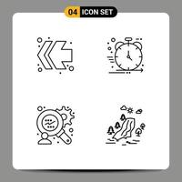 4 icônes créatives signes et symboles modernes de flèches analyse financière arbre de développement de produits éléments de conception vectoriels modifiables vecteur