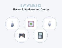 appareils icône plate pack 5 conception d'icônes. charge. indiquer. pomme. photo. se concentrer vecteur