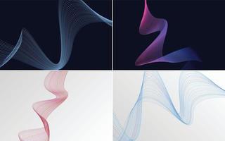 arrière-plans vectoriels abstraits de courbe d'onde moderne pour un look tendance et contemporain vecteur