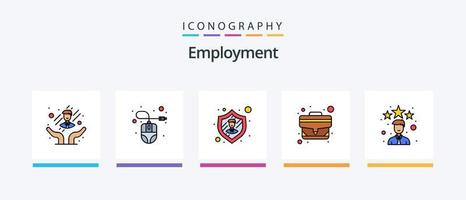 ligne d'emploi remplie de 5 packs d'icônes comprenant des meubles. médaille. mobile. employé. avatar. conception d'icônes créatives vecteur