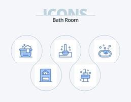 pack d'icônes bleues de salle de bain 5 conception d'icônes. . . salle de bains. toilettes. savon vecteur