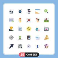 interface mobile ensemble de 25 pictogrammes de données de recherche de base dans des éléments de conception vectoriels modifiables de tri vecteur
