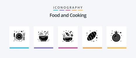 pack d'icônes de glyphe alimentaire 5 comprenant. légume. laitue. oignon. nourriture. conception d'icônes créatives vecteur