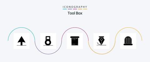 outils glyphe 5 pack d'icônes comprenant. couture. vecteur