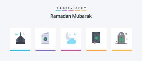 pack d'icônes ramadan flat 5, y compris l'islam. coran. musulman. nouveau. Ramadan. conception d'icônes créatives vecteur