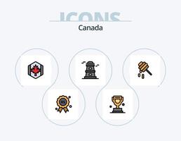 pack d'icônes remplies de ligne canada 5 conception d'icônes. graines. forêt. automne. Miel. abeille vecteur