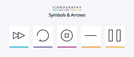 symboles et flèches ligne 5 pack d'icônes comprenant. cercle. dans le sens des aiguilles d'une montre. conception d'icônes créatives vecteur