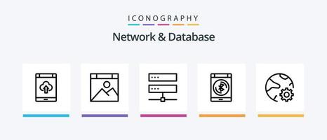 pack d'icônes réseau et base de données ligne 5, y compris réseau. connexion. site Internet. réseau. numérique. conception d'icônes créatives vecteur