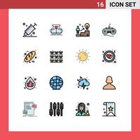 ensemble de 16 symboles d'icônes d'interface utilisateur modernes signes pour xbox joystick coeur solution utilisateur éléments de conception vectoriels créatifs modifiables vecteur