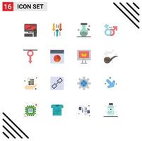 16 icônes créatives signes et symboles modernes du symbole humain télécharger le pack modifiable de genre féminin d'éléments de conception de vecteur créatif