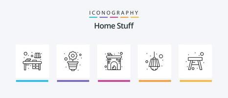 pack d'icônes home stuff line 5, y compris le design. artisanat. intérieur. machine à coudre. appareil. conception d'icônes créatives vecteur