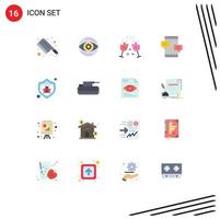 16 icônes créatives signes et symboles modernes de bug seo party protection network pack modifiable d'éléments de conception de vecteur créatif