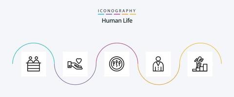 pack d'icônes de la ligne humaine 5, y compris l'employé. utilisateur. humain. personnes. humain vecteur