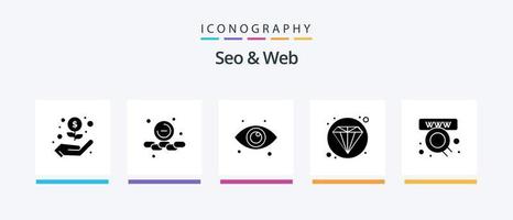 pack d'icônes seo et web glyph 5, y compris web. en ligne. voir. Commerce. la toile. conception d'icônes créatives vecteur