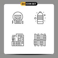groupe de 4 signes et symboles de couleurs plates remplies pour la fabrication de jeux de nouvelles d'architecture de documents éléments de conception vectoriels modifiables vecteur