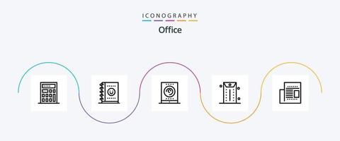 pack d'icônes de ligne de bureau 5 comprenant. entreprise. lire. journal vecteur