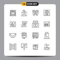 16 icônes créatives signes et symboles modernes de l'écran graphique jeu médical bonbons éléments de conception vectoriels modifiables vecteur