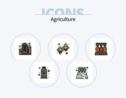 pack d'icônes rempli de ligne d'agriculture 5 conception d'icônes. agriculture. récolte. agriculture. agriculture. agriculture vecteur