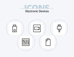 pack d'icônes de ligne d'appareils 5 conception d'icônes. . la télé. souris vecteur