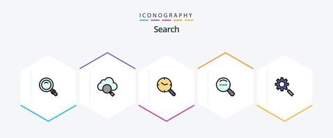 recherchez un pack d'icônes de 25 lignes remplies, y compris le réglage. recherche. recherche. recherche. recherche vecteur