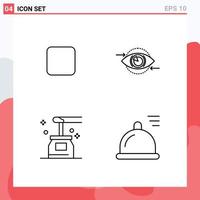 pack d'icônes vectorielles stock de 4 signes et symboles de ligne pour les éléments de conception vectorielle modifiables de la vision d'entreprise de miel de boîte vecteur