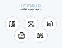 pack d'icônes de ligne de développement web 5 conception d'icônes. la toile. entreprise. plan. la toile. conception vecteur