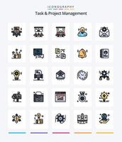 tâche créative et gestion de projet pack d'icônes remplies de 25 lignes telles que le courrier. création cloud. projecteur. campagne. utilisateur vecteur