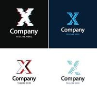 lettre x grand logo pack design création de logos modernes créatifs pour votre entreprise vecteur