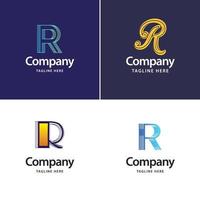 lettre r grand logo pack design création de logos modernes créatifs pour votre entreprise vecteur