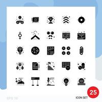 25 icônes créatives signes et symboles modernes de la réalisation de la direction de l'emplacement éléments de conception vectoriels modifiables flèche vers le haut vecteur
