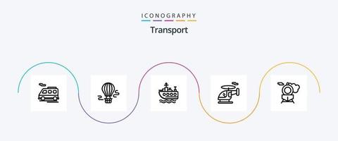 pack d'icônes de la ligne de transport 5 comprenant. transport. nager. former. véhicule vecteur