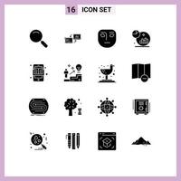 16 icônes créatives signes et symboles modernes de l'éducation graphique de données cultivées éléments de conception vectoriels modifiables réfléchis vecteur