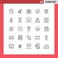 ensemble de 25 lignes vectorielles sur la grille pour le télescope analytique home space wedding éléments de conception vectoriels modifiables vecteur