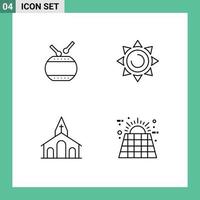concept de 4 lignes pour les sites Web mobiles et les applications tambour chrétien chinois soleil pâques éléments de conception vectoriels modifiables vecteur