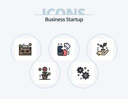 ligne de démarrage d'entreprise rempli pack d'icônes 5 conception d'icônes. . recherche . dollar. partager vecteur
