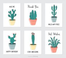 Cactus dessinés à la main et plantes succulentes dans des pots de fleurs vecteur