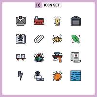 symboles d'icônes universelles groupe de 16 lignes modernes remplies de couleurs plates de réalisation paquet jeu commande livraison éléments de conception vectoriels créatifs modifiables vecteur