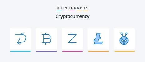 pack d'icônes de crypto-monnaie bleu 5, y compris crypto. antshares. pièce de monnaie. argent. crypto-monnaie. conception d'icônes créatives vecteur