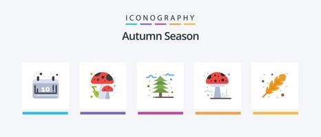 pack d'icônes plat automne 5, y compris l'automne. automne. arbre. poison. automne. conception d'icônes créatives vecteur