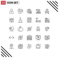 pack d'icônes vectorielles stock de 25 signes et symboles de ligne pour les éléments de conception vectoriels modifiables de la chimie médicale du monde de la recherche vivante vecteur