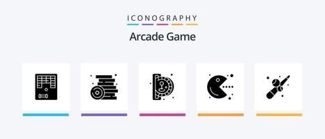 pack d'icônes arcade glyph 5 comprenant le billard. jeu. jouets. amusant. jouer. conception d'icônes créatives vecteur