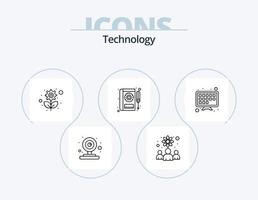 pack d'icônes de ligne technologique 5 conception d'icônes. Carte bancaire. caméra drone. jeu vidéo. caméra. scientifiques vecteur