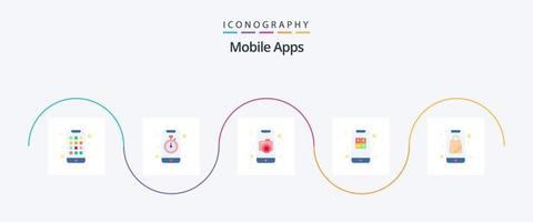pack d'icônes plates 5 pour applications mobiles, y compris les applications. pp. mobile. photo. mobile vecteur