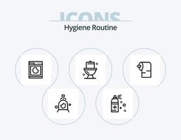 pack d'icônes de ligne de routine d'hygiène 5 conception d'icônes. hygiénique. faire le ménage. faire le ménage. nettoyage. nettoyage vecteur