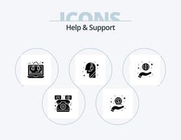 aide et support pack d'icônes glyphe 5 conception d'icônes. information. centre d'appel. consultant. aider. assistance vecteur