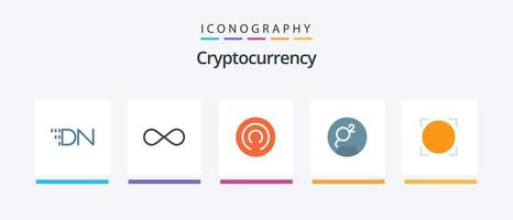 pack d'icônes plat 5 de crypto-monnaie comprenant une devise alternative. crypto-monnaie. monnaie. crypto. grosse pièce de monnaie. conception d'icônes créatives vecteur